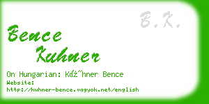 bence kuhner business card